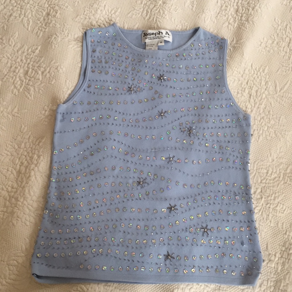 Baby Blue Top with Sequins - Picture 1 of 3